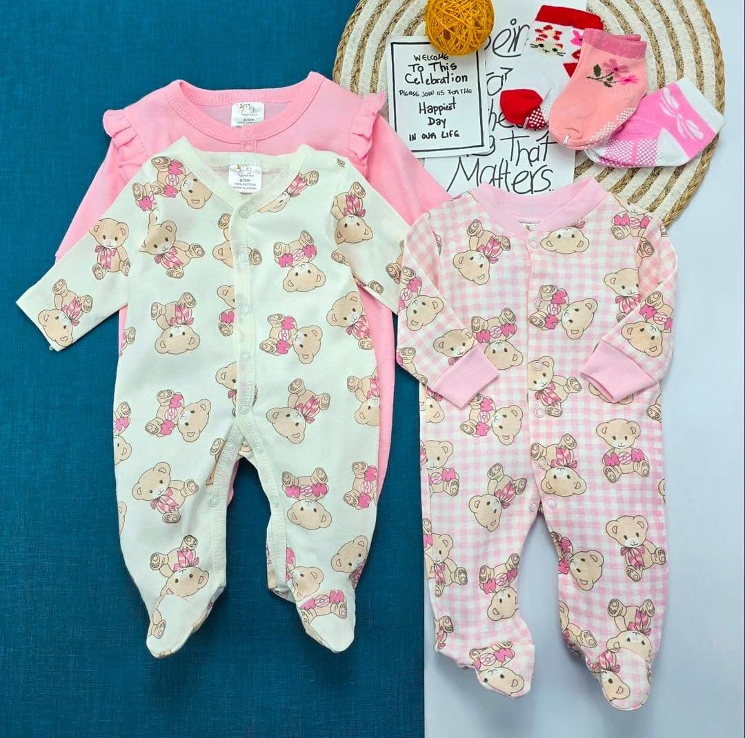 PIJAMA VARIOS TONOS ROSA (6-9 MESES)